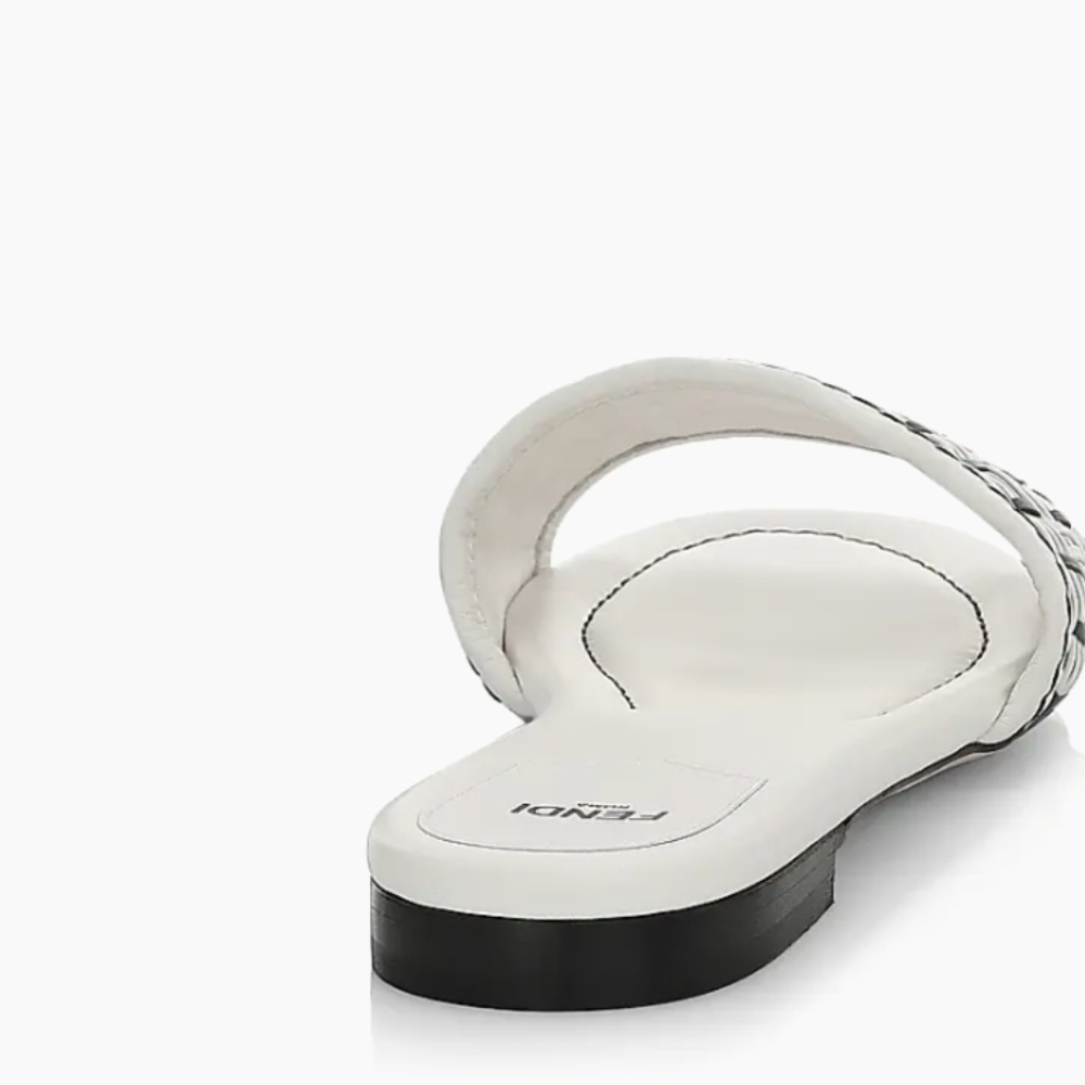 Fendi Women's Black and White Slide Sandals - Picture 7 of 8